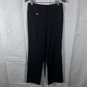 Santorelli Womens Black Wool Silk Blend Trousers Dress Pants Made in Italy 6